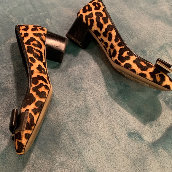 Michael Kors leopard calfskin chunky heel pumps - Picture 3 of 3